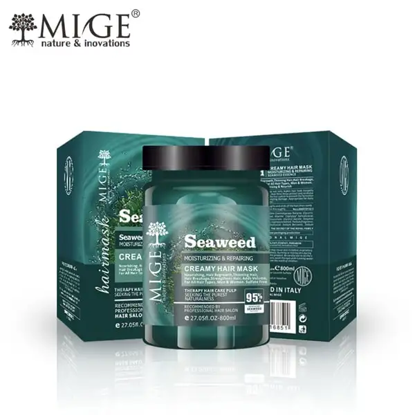 ماسک مو فری سولفات و ترمیم کننده مو جلبک دریایی میگ | Seaweed Mige ا Creamy Hair Mask Seaweed Moisturizing & Repairing Mige